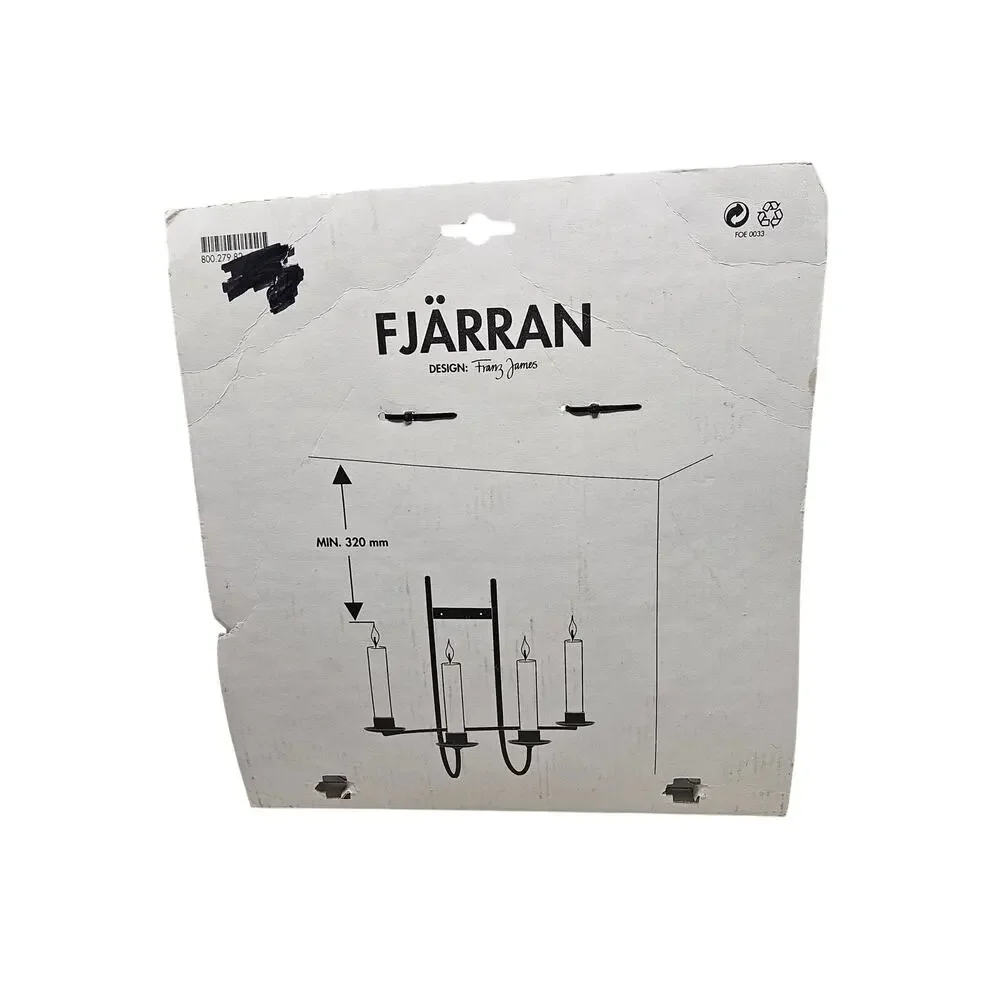 NEW Ikea Fjarran Black Metal Wall Candle Sconces Franz James Minimalist Modern